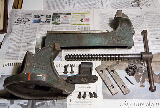 Disassembled vise