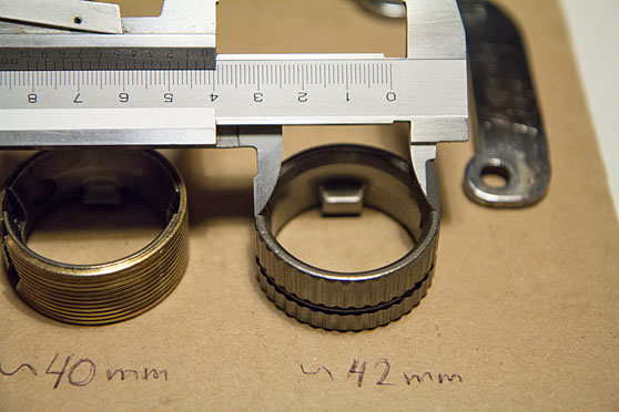 Measuring depth of friction spring notch in new style brake cylinder