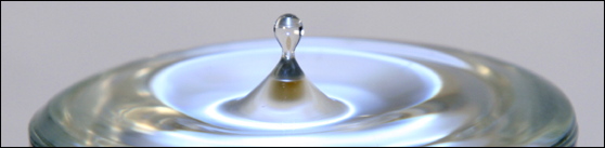 Drops of water in a glass. Photo taken 2006-11-11.