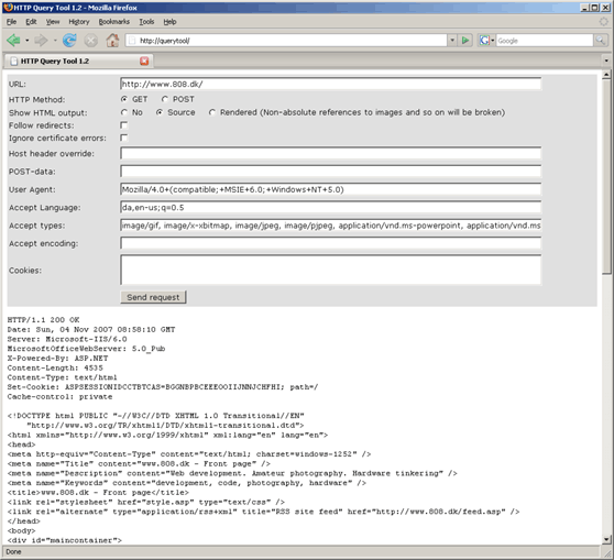 Query Tool example 1